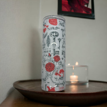 Roses and Keys Sublimation Tumbler